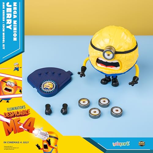YOLOPARK Mega Jerry Action Figure – 4.7 Inch Despicable Me 4 Minion with 360° Rotation and 3 Expressions