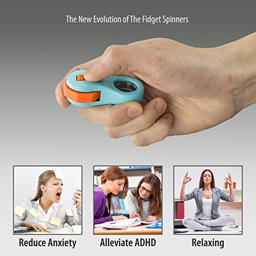Yolscue Fidget Toy – Quiet Spinner for Stress Relief, ADHD Focus, and Finger Exercise (Blue)