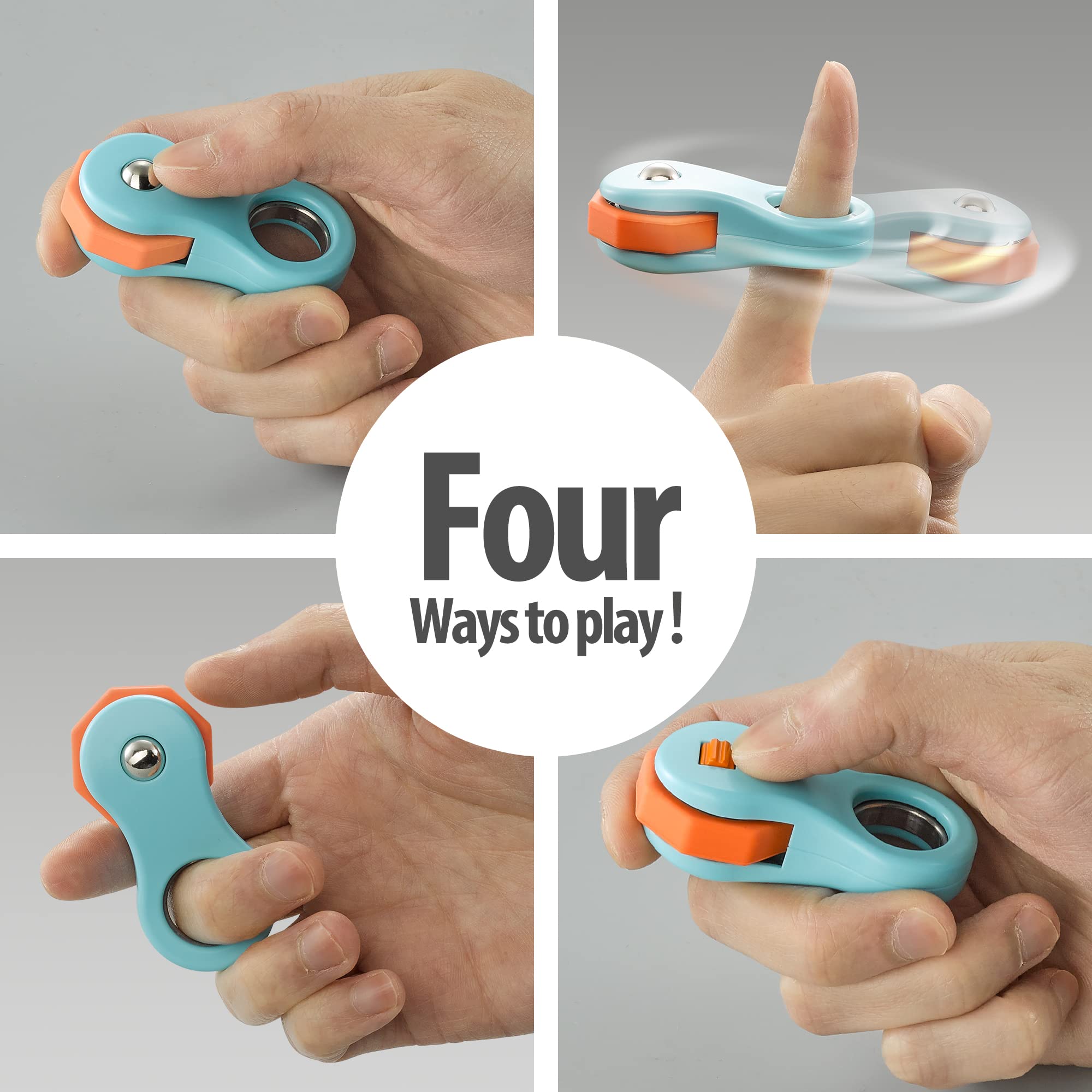 Yolscue Fidget Toy – Quiet Spinner for Stress Relief, ADHD Focus, and Finger Exercise (Blue)