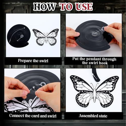 Yomaiha 11-Piece Gothic Birthday Decorations Set - Skull Black Bow Banners & Hanging Swirls for Death to My Twenties, Emo, Halloween Parties