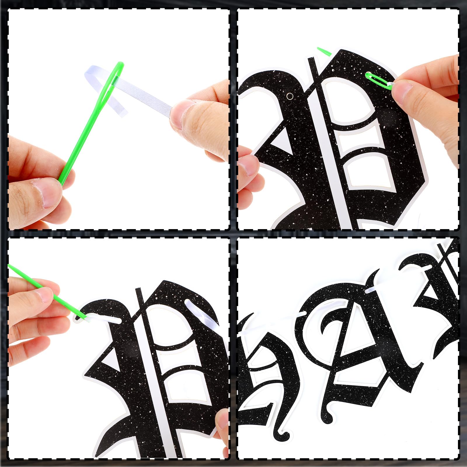 Yomaiha 11-Piece Gothic Birthday Decorations Set - Skull Black Bow Banners & Hanging Swirls for Death to My Twenties, Emo, Halloween Parties