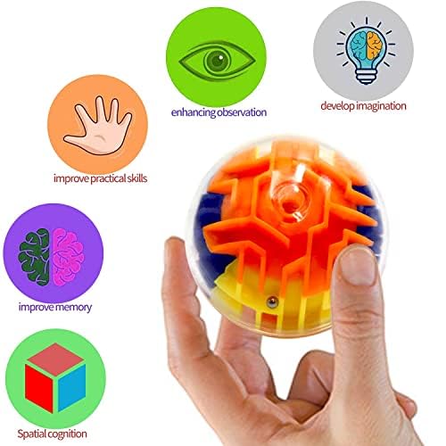 Yomwet 3D Maze Brain Teaser Puzzles, 6-Pack – Beginner Level, Bright Colors, Ages 6+