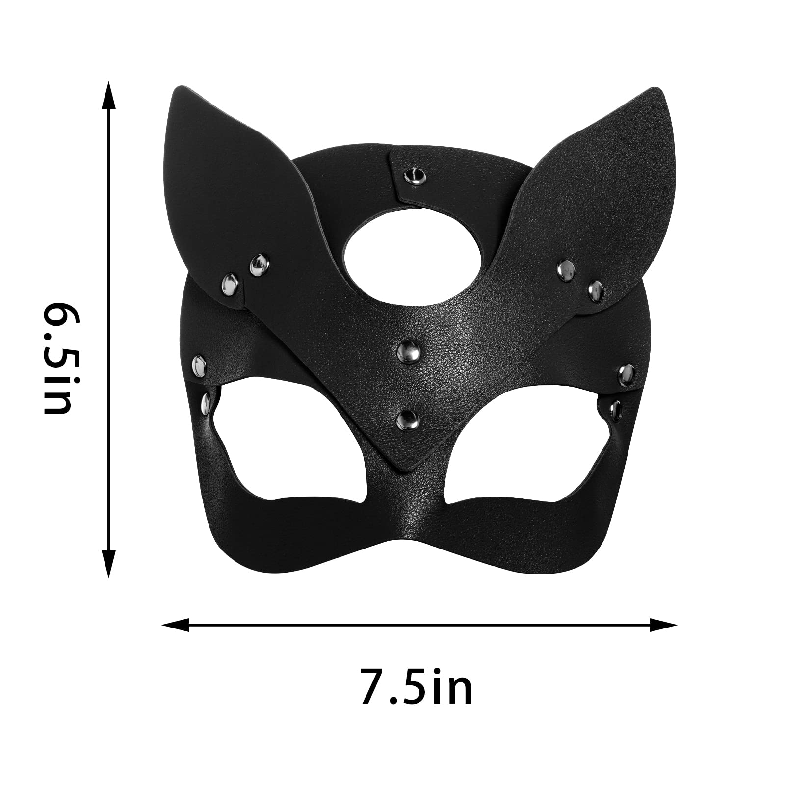 Yookat 3 Pack Leather Fox Masks for Masquerade, Halloween, Cosplay – Red, Black, White