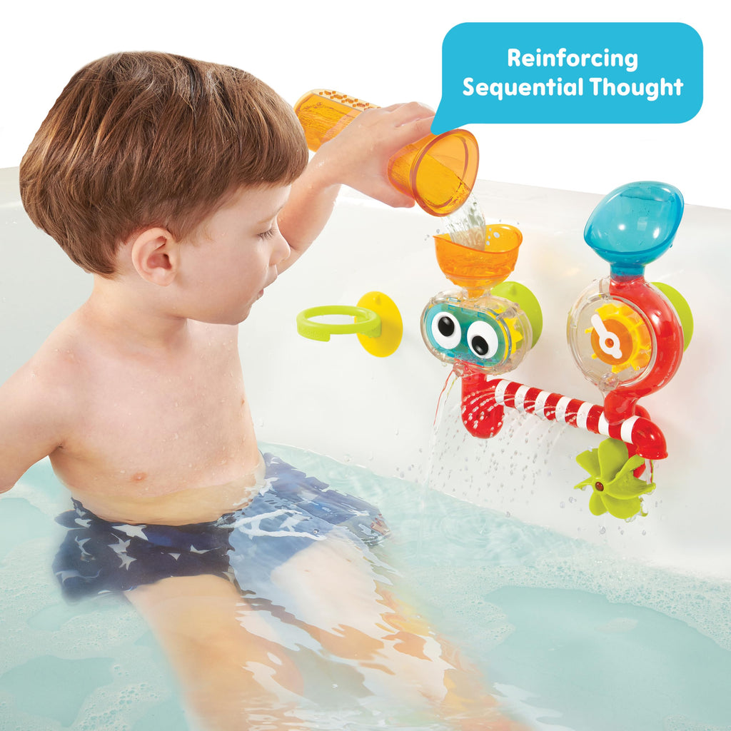 Yookidoo Spin N Sprinkle Water Lab Bath Toy – Chain Reaction Water Effects for Toddlers 1-3
