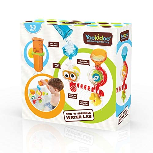 Yookidoo Spin N Sprinkle Water Lab Bath Toy – Chain Reaction Water Effects for Toddlers 1-3