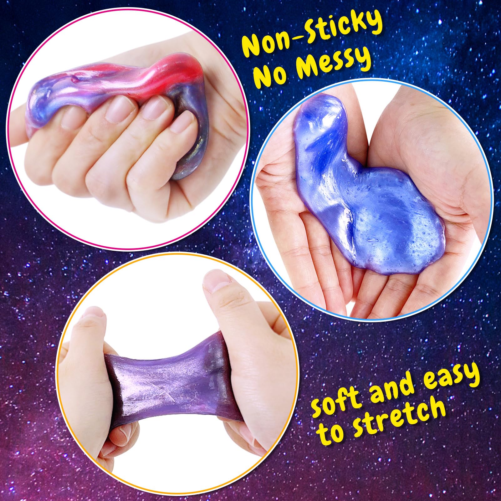 YOPINSAND 50 Pack Galaxy Slime Kit – Non-Sticky Slime for Kids Party Favors