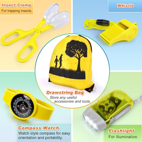 YOPINSAND Bug Catcher Kit – 10-Piece Outdoor Explorer Set for Kids 3-12 with Backpack, Cage, Net, Flashlight