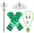 Yosbabe Princess Tiana Costume Accessories Set – 6-Piece Dress-Up with Gloves, Tiara, Wand, Necklace, Earrings & Ring