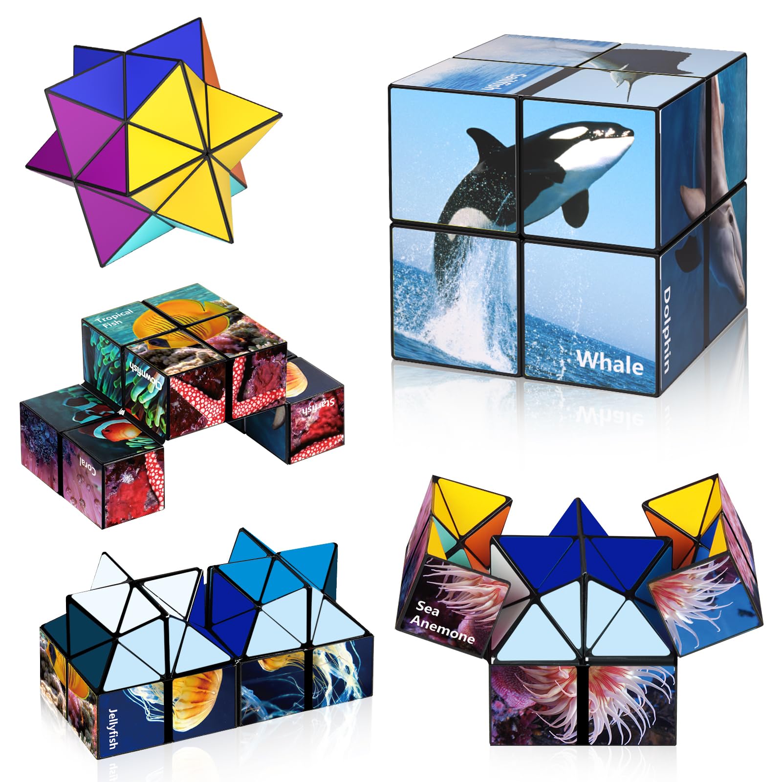 Yoshimoto Star Cube Set 2 in 1 – Magic Fidget Toy for Kids and Adults, Ages 8+