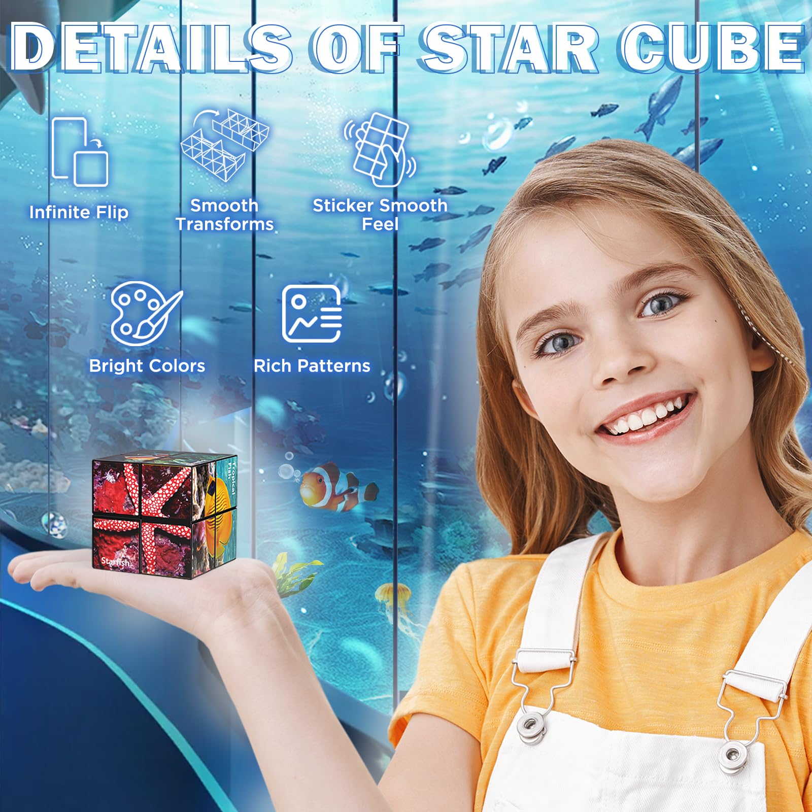 Yoshimoto Star Cube Set 2 in 1 – Magic Fidget Toy for Kids and Adults, Ages 8+