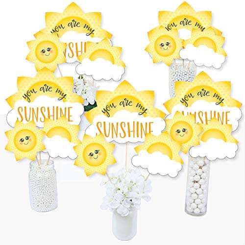 You Are My Sunshine Centerpiece Sticks - 15 Table Toppers for Baby Shower or Birthday Party Decor