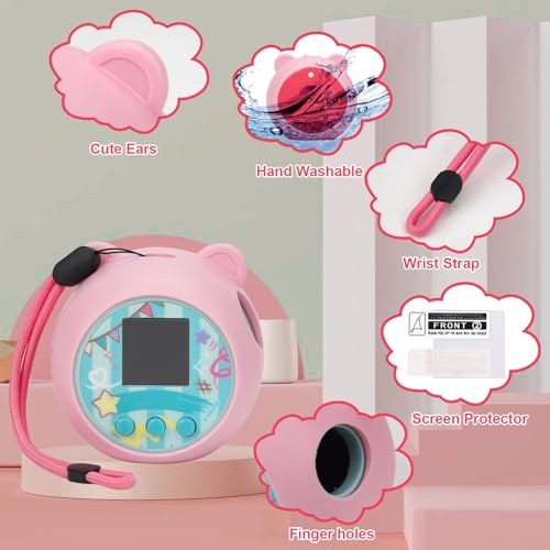 YouKnow Silicone Case for Punirunes Interactive Digital Toy - Protective Soft Skin Cover with Hand Strap (Pink)