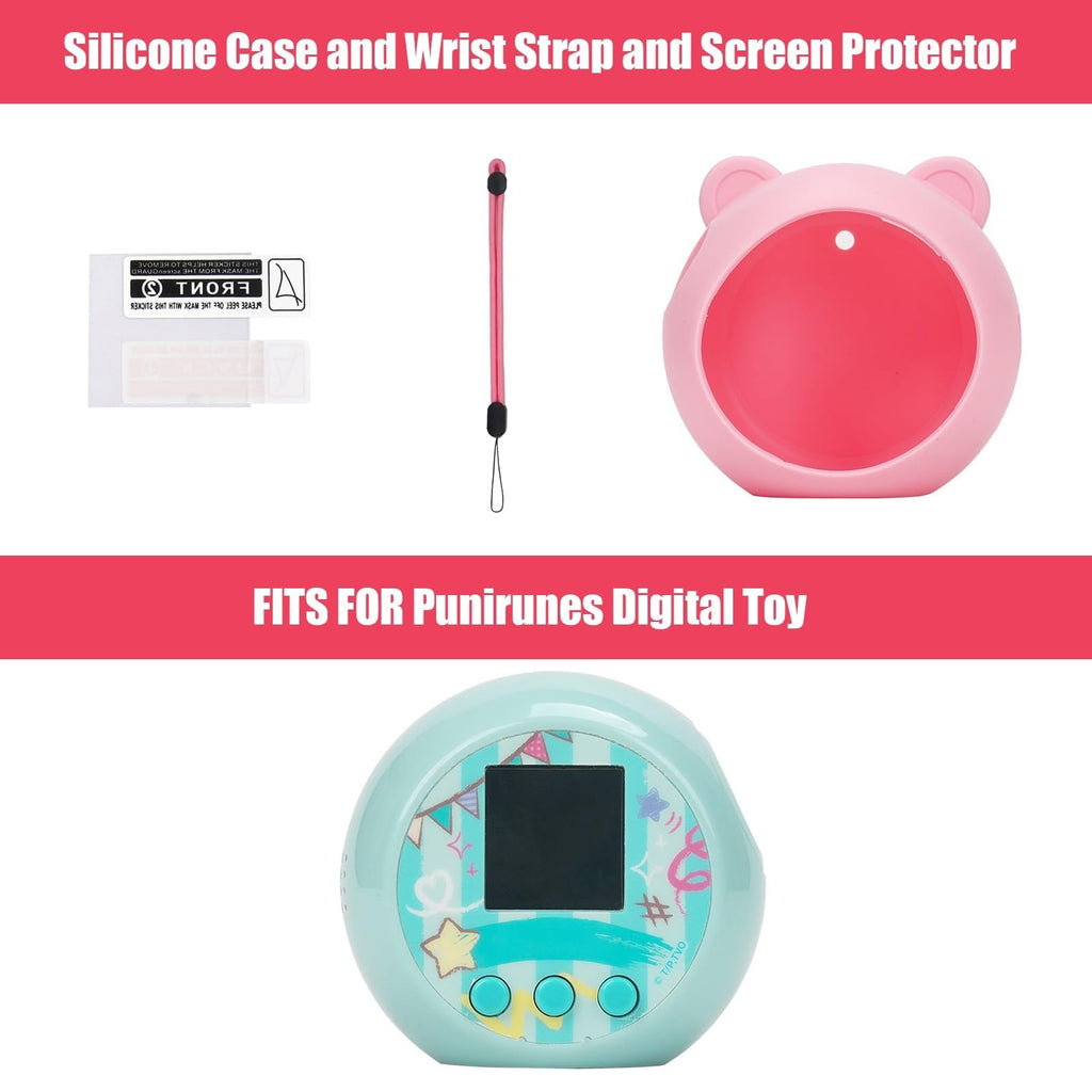YouKnow Silicone Case for Punirunes Interactive Digital Toy - Protective Soft Skin Cover with Hand Strap (Pink)