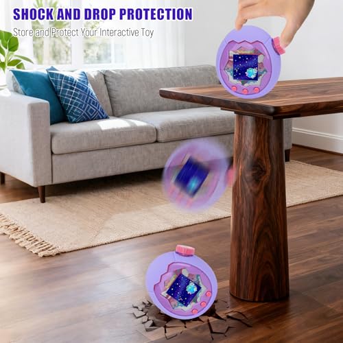 YouKnow Silicone Case for Tamagotchi Paradise - Purple with Screen Protector and Wrist Strap