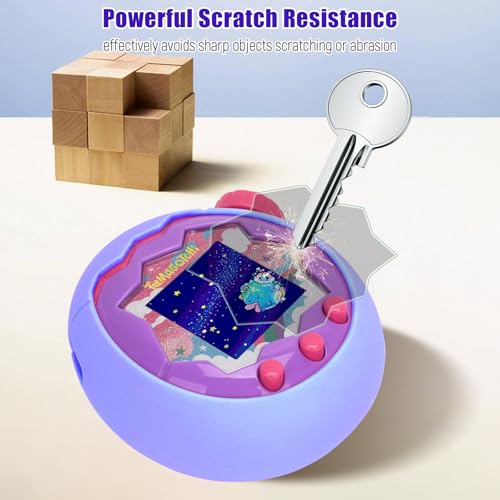 YouKnow Silicone Case for Tamagotchi Paradise - Purple with Screen Protector and Wrist Strap