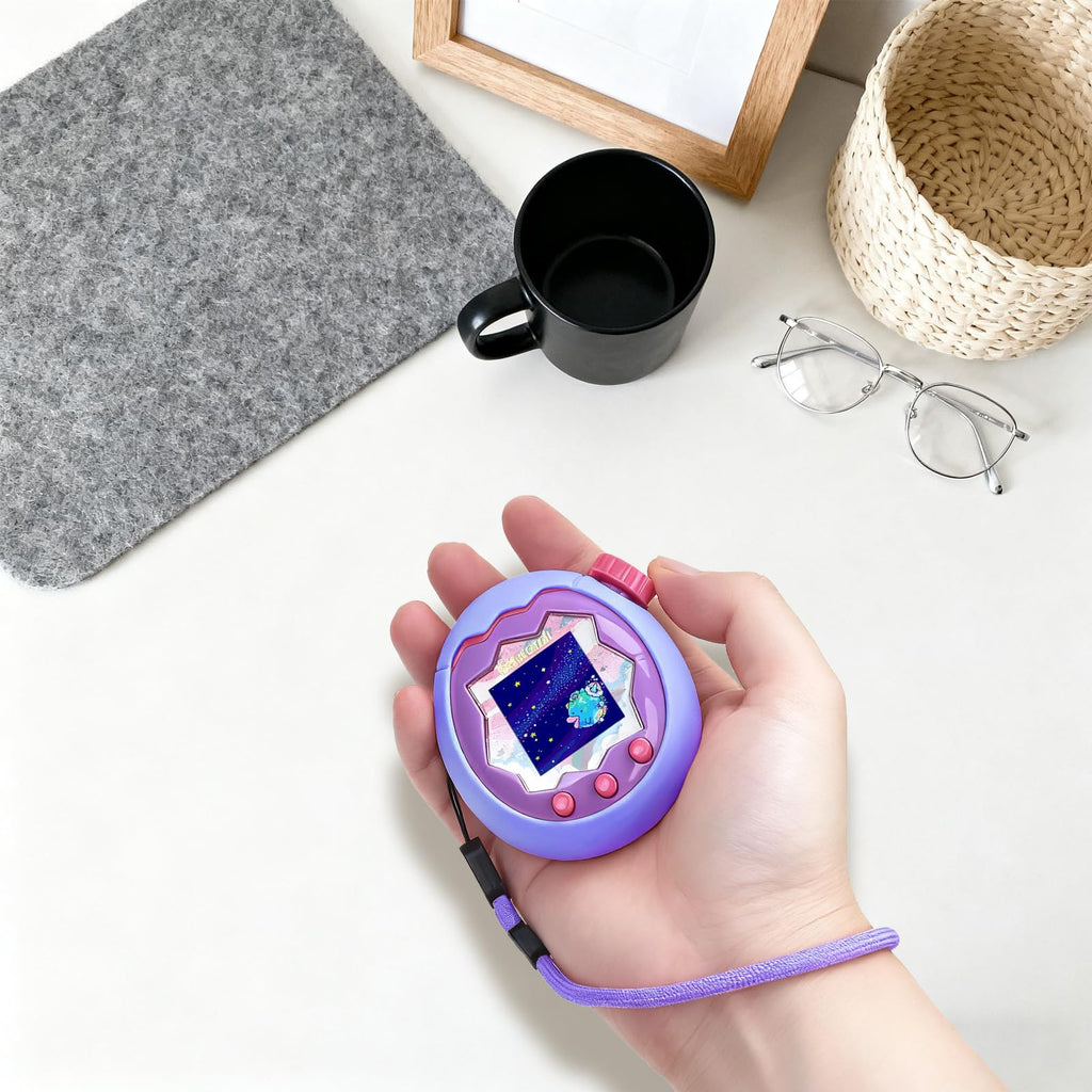 YouKnow Silicone Case for Tamagotchi Paradise - Purple with Screen Protector and Wrist Strap