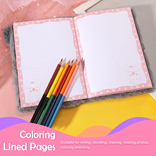 YOYTOO Koala Diary for Girls – Plush Lockable Journal with 160 Pages, Gift for Ages 5-12