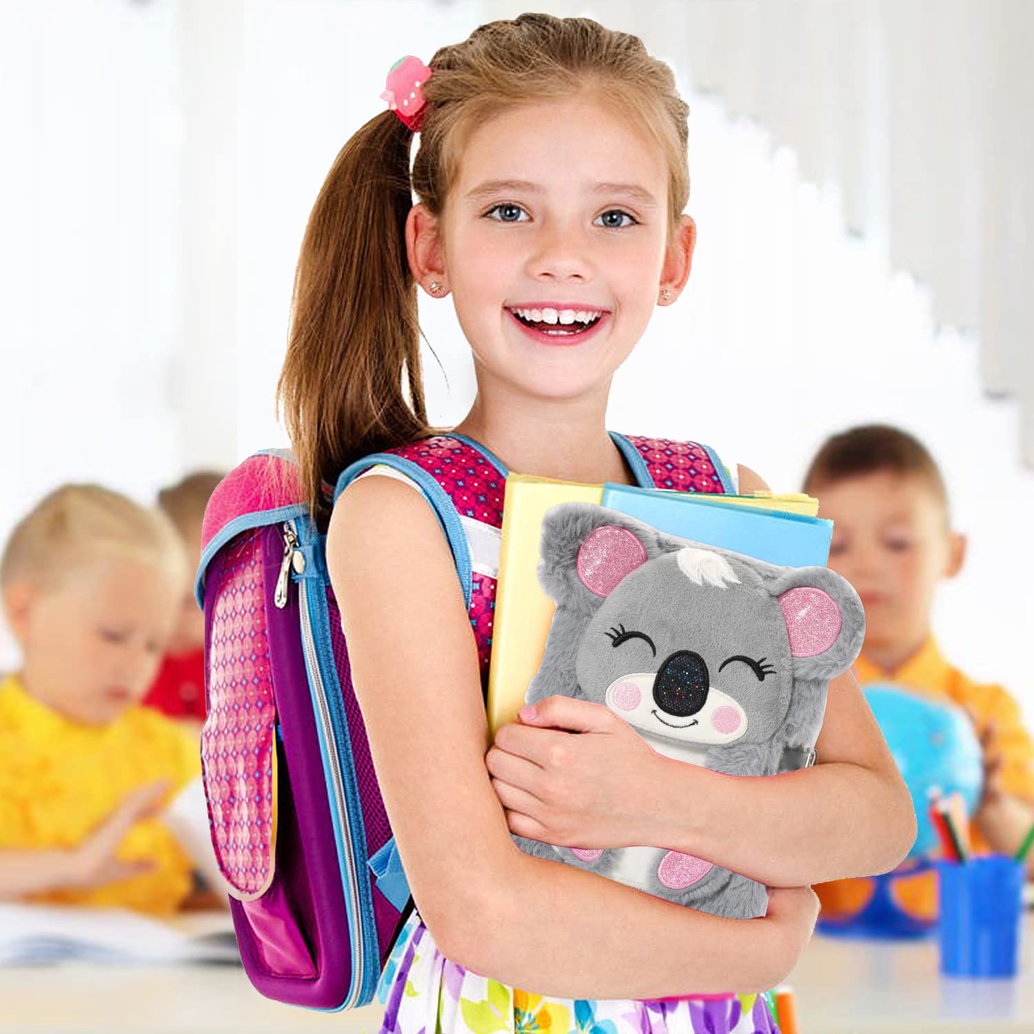 YOYTOO Koala Diary for Girls – Plush Lockable Journal with 160 Pages, Gift for Ages 5-12