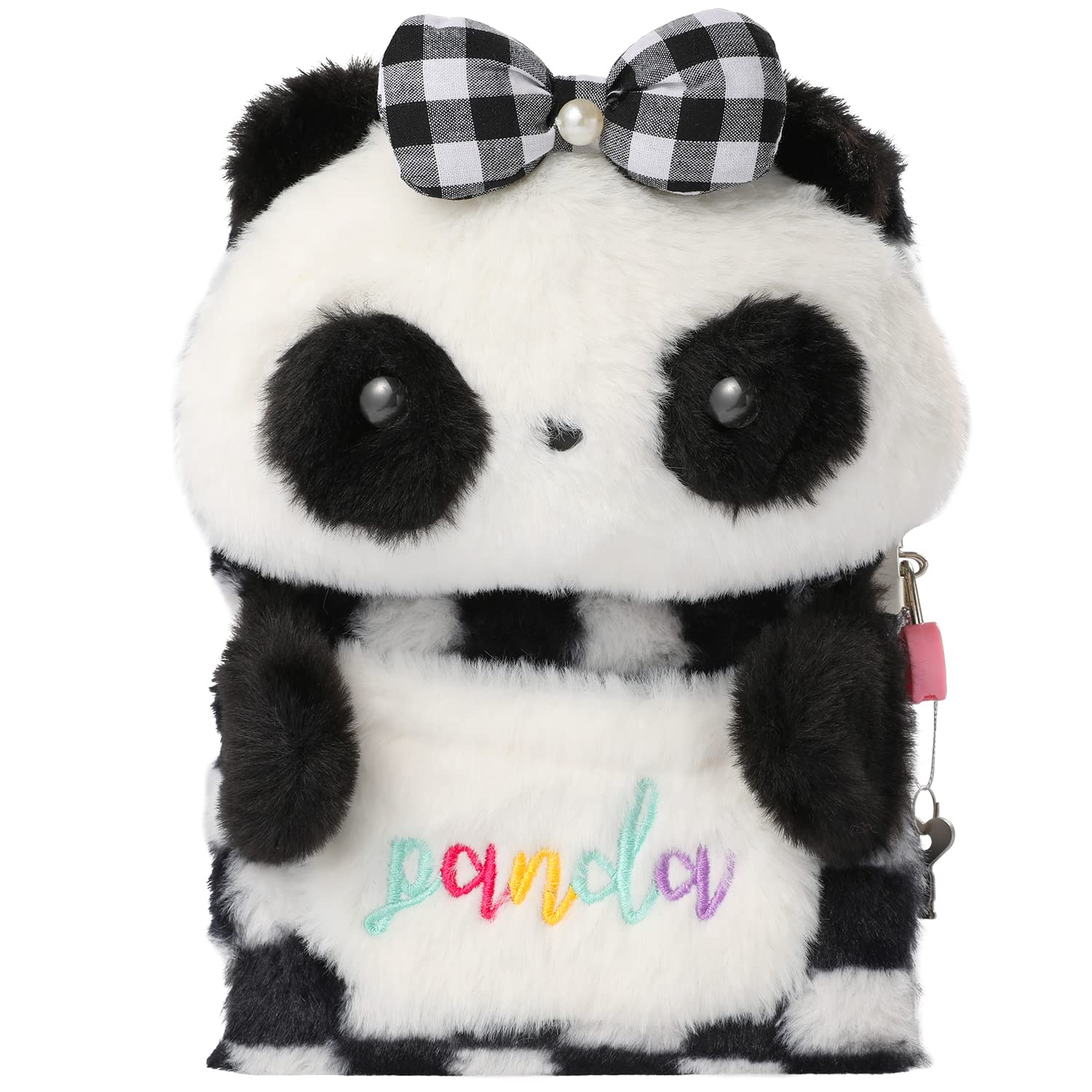 YOYTOO Plush Panda Lockable Diary for Girls – 160 Lined Pages, A5, with Keys – Cute Gift for Ages 5-12