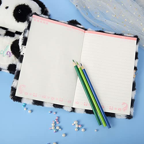 YOYTOO Plush Panda Lockable Diary for Girls – 160 Lined Pages, A5, with Keys – Cute Gift for Ages 5-12