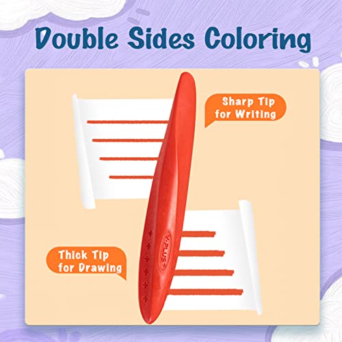 YPLUS Triangle Crayons 12 Colors - Washable Toddler Crayons, Non-Toxic, Easy Grip