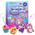 Yrinfay 89-Piece Unicorn Shrink Plastic Art Kit – Pre-Cut Charms, Markers, and Keychain Accessories for Kids