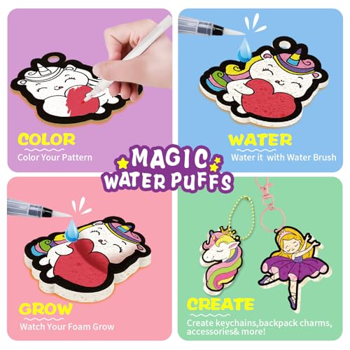 Yrinfay Puffy Paint Kit – Magic 3D Foam Art for Kids, Princess & Unicorn – 15 Pieces