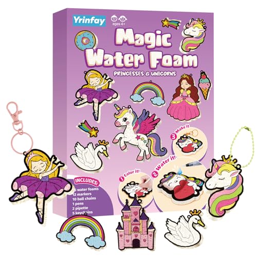 Yrinfay Puffy Paint Kit – Magic 3D Foam Art for Kids, Princess & Unicorn – 15 Pieces