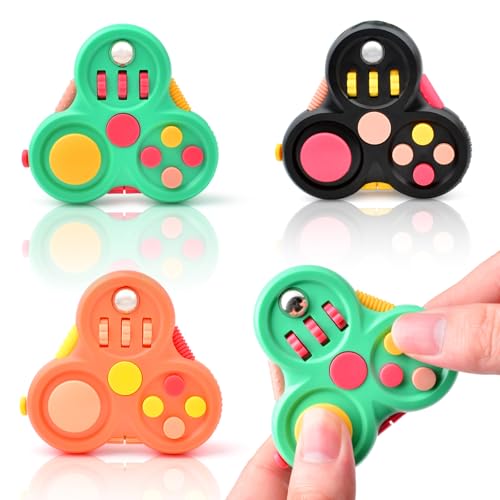 Yrissmiss 3-Pack Quiet Fidget Pads for Adults - Stress Relief Sensory Toys with Clickers, Switches, Sliders & Silent Spinner