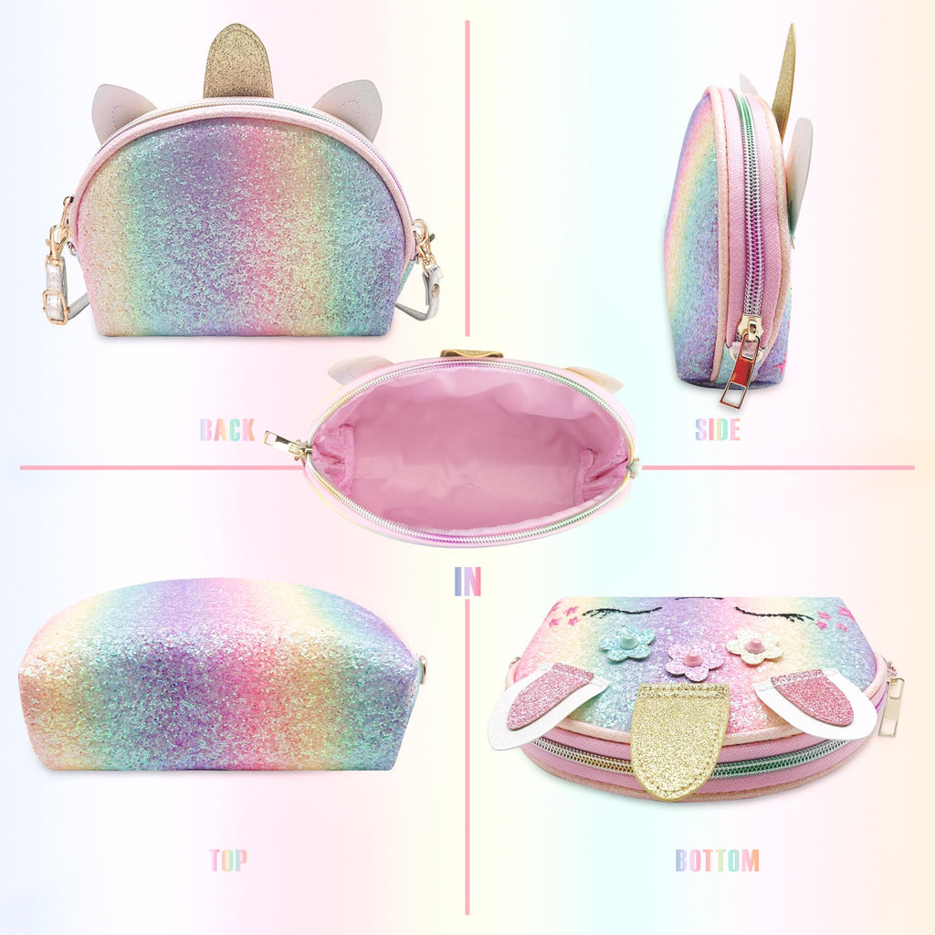 YRUBOHA Unicorn Crossbody Purse for Little Girls – Pretend Play Handbag, Lightweight 3.53 oz, Ages 3+