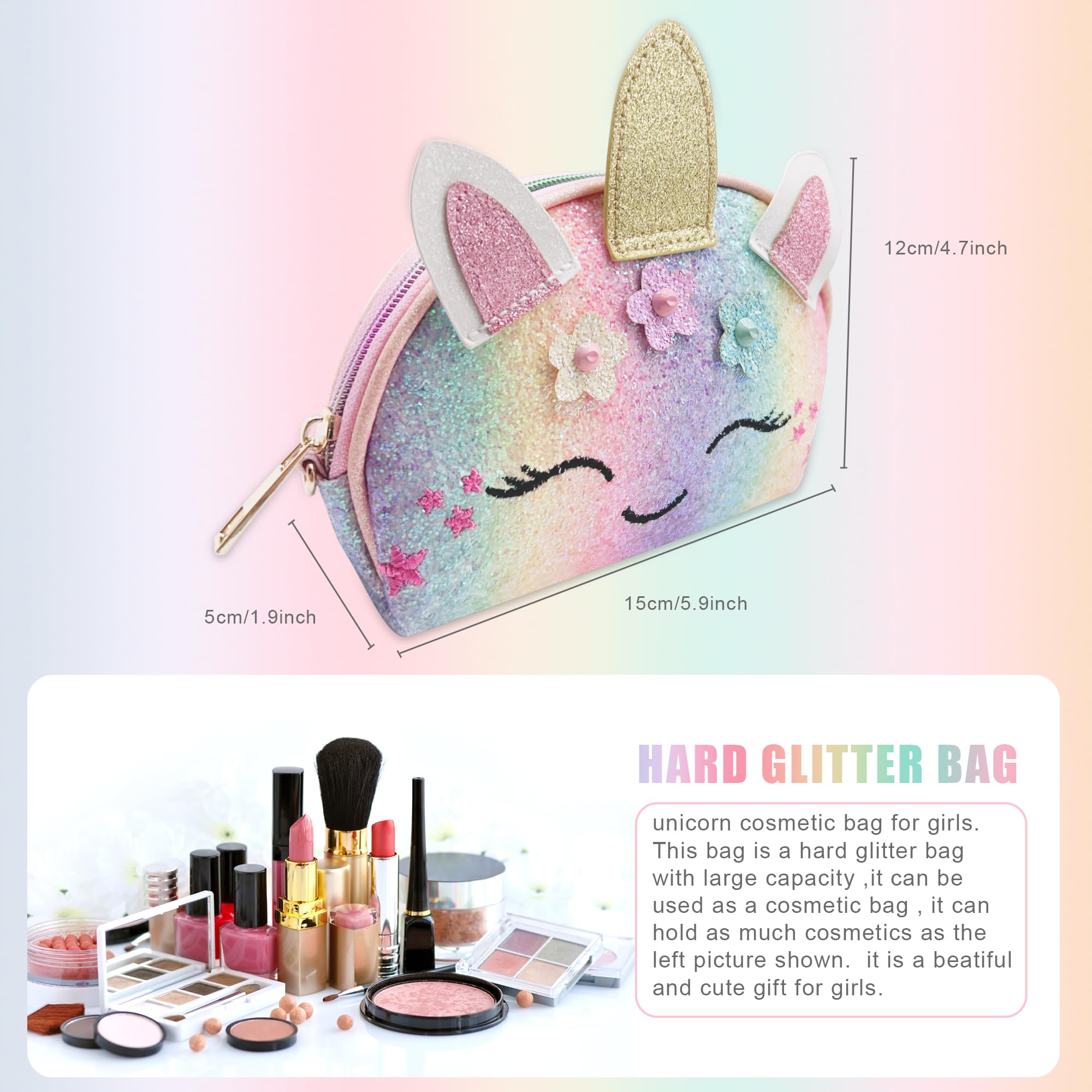 YRUBOHA Unicorn Crossbody Purse for Little Girls – Pretend Play Handbag, Lightweight 3.53 oz, Ages 3+