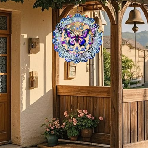 YTAONS 12 Inch Butterfly Wind Spinner – 3D Printed Outdoor Garden Decor with UV-Resistant Plastic