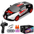 YUAN PLAN 1:24 RC Drift Car 4WD 15KM/H with Lights and Extra Tires - Black