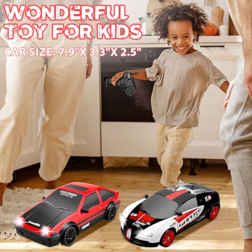YUAN PLAN 1:24 RC Drift Car 4WD 15KM/H with Lights and Extra Tires - Black