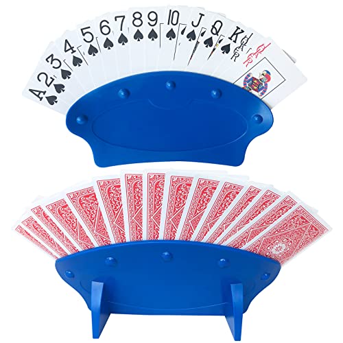 Yuanhe 4-Pack Playing Card Holders – No-Slip EVA Grip, Holds 15 Cards, Fits Bridge/Poker/Jumbo Sizes