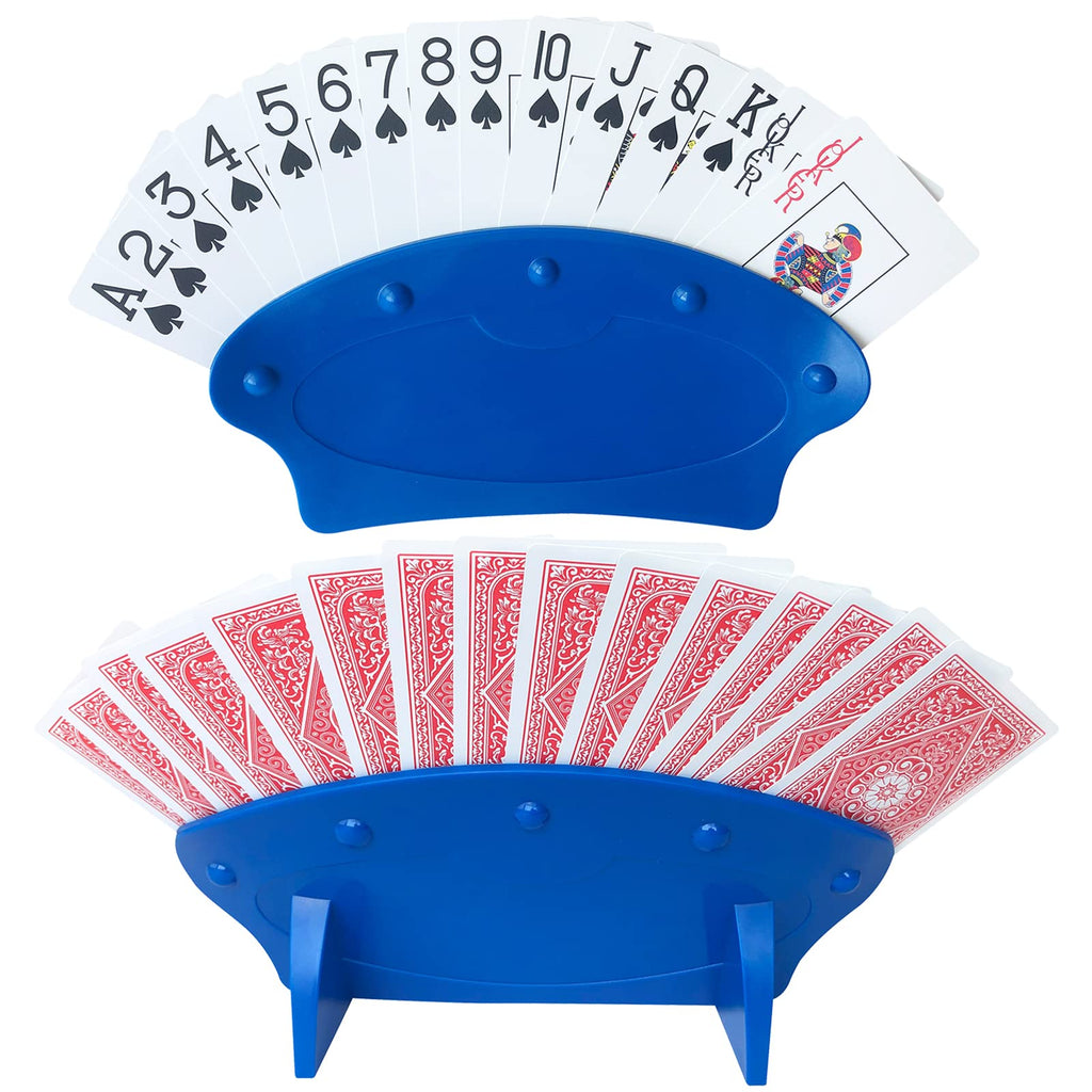 Yuanhe 4-Pack Playing Card Holders – No-Slip EVA Grip, Holds 15 Cards, Fits Bridge/Poker/Jumbo Sizes