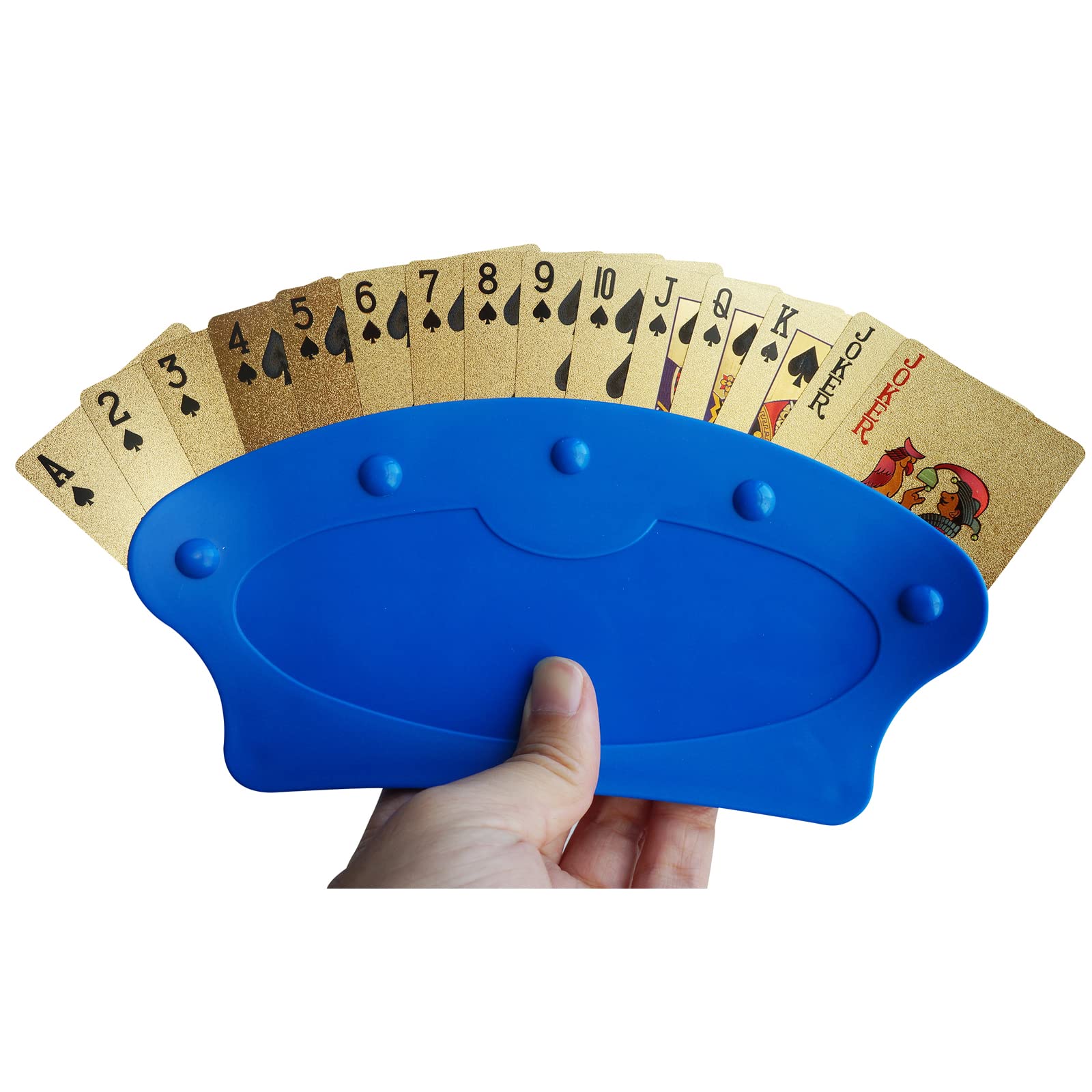 Yuanhe 4-Pack Playing Card Holders – No-Slip EVA Grip, Holds 15 Cards, Fits Bridge/Poker/Jumbo Sizes