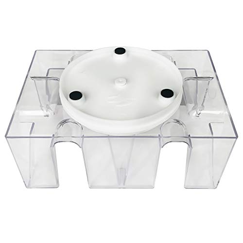 Yuanhe 6 Deck Revolving Canasta Card Tray – Clear Plastic Rotating Holder