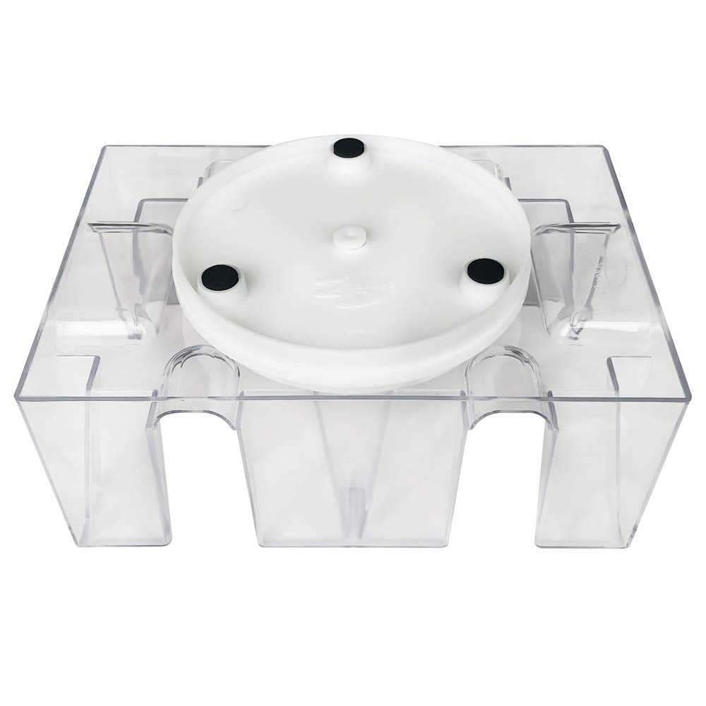 Yuanhe 6 Deck Revolving Canasta Card Tray – Clear Plastic Rotating Holder