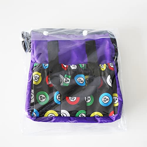 Yuanhe Bingo Dauber Bag – Purple Waterproof Oxford Tote with 6 Pockets