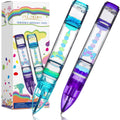 YUE MOTION Liquid Motion Timer Pen 2 Pack - Blue and Purple Fidget Pen Set for Desk Toys and Stress Relief