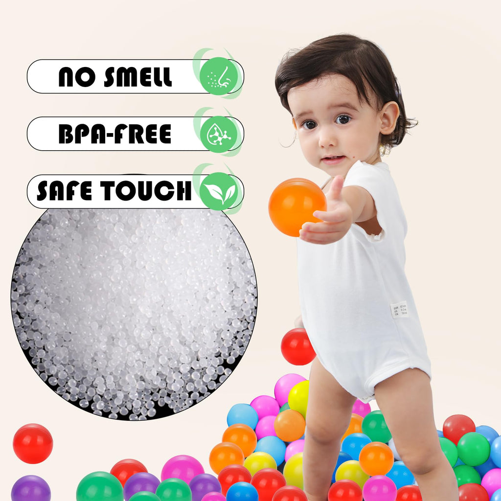 YUFUL Ball Pit Balls - 2.2 Inch Rainbow Multicolor BPA-Free Crush-Resistant Non-Toxic for Toddlers Kids