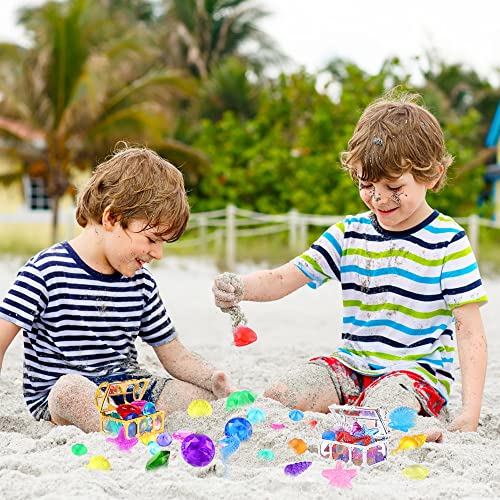 YUJUN 30-Piece Colorful Diving Gem Pool Toys with Treasure Chests
