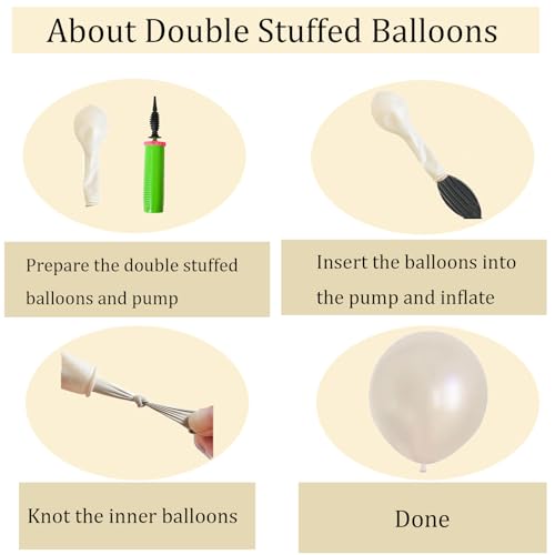 Yumiche Pearl White Double Stuffed Balloon Arch Kit – 74 Balloons with Pearl Stickers for Weddings, Bridal Showers & Birthday Parties