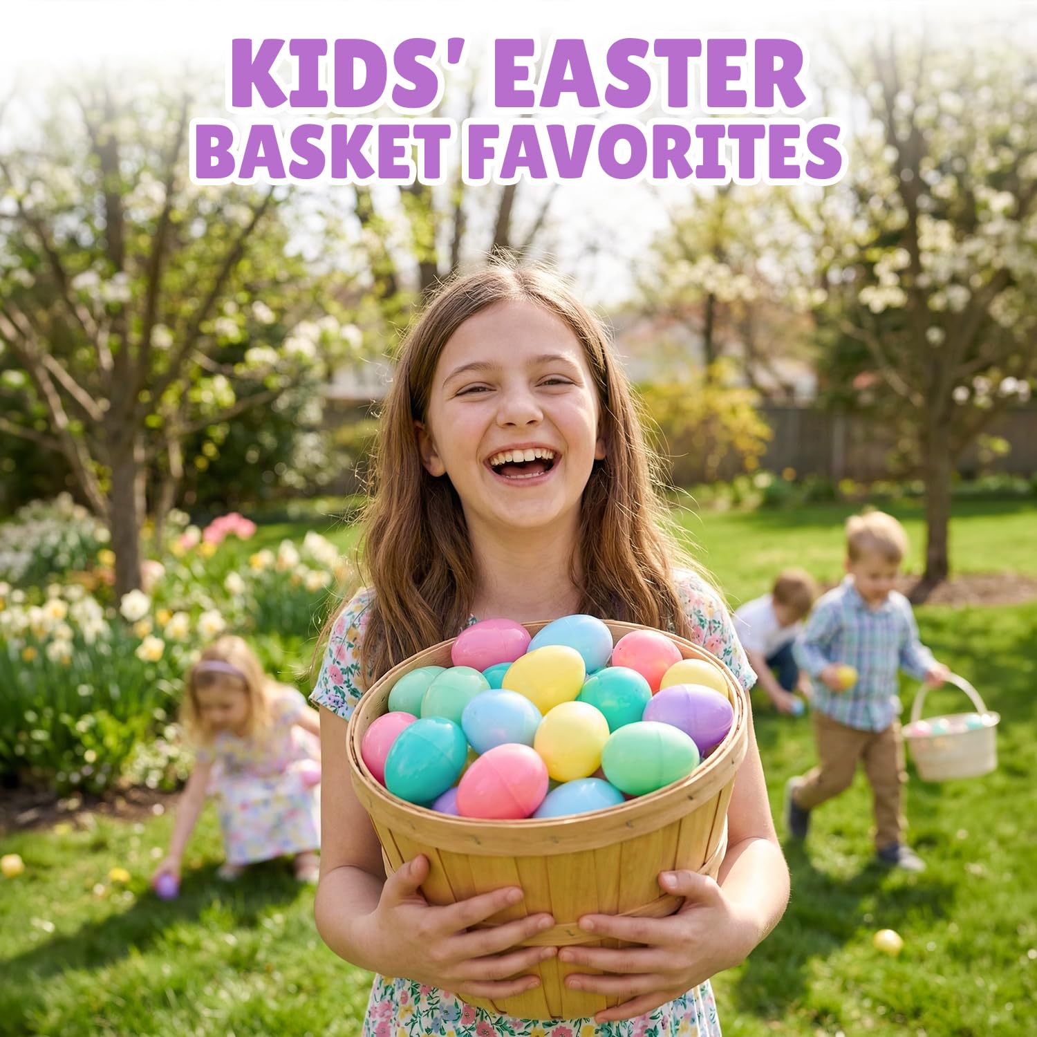 Yumzo 24-Pack Fillable Plastic Eggs for Easter Egg Hunts - Pastel Colors, Snap Closure, 2.3 x 1.5 Inches