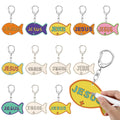 Yuntau 24 Pcs DIY Jesus Fish Keychain Craft Kit - Wooden Religious Sunday School Activity