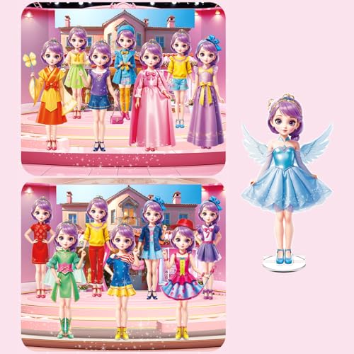 Yuzee Magnetic Dress Up Paper Doll with 33 Pieces and 3D Scenes for Girls Ages 4-7