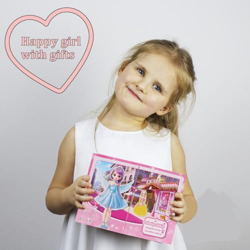 Yuzee Magnetic Dress Up Paper Doll with 33 Pieces and 3D Scenes for Girls Ages 4-7