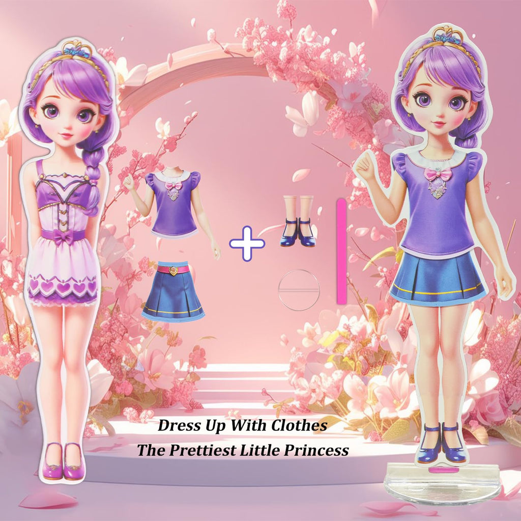 Yuzee Magnetic Dress Up Paper Doll with 33 Pieces and 3D Scenes for Girls Ages 4-7