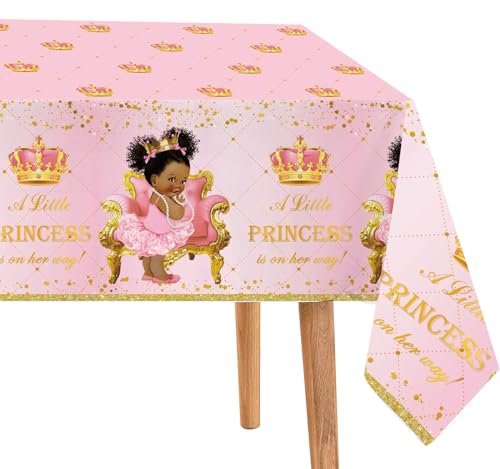 Yuzioey 3-Pack Royal Pink Princess Tablecloths – 108" x 54" Rectangle Waterproof PEVA Baby Shower Decorations